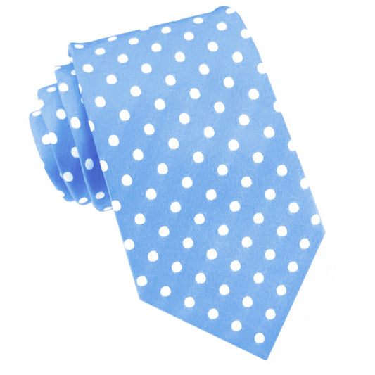 Light Blue Polka Dot Mens Tie