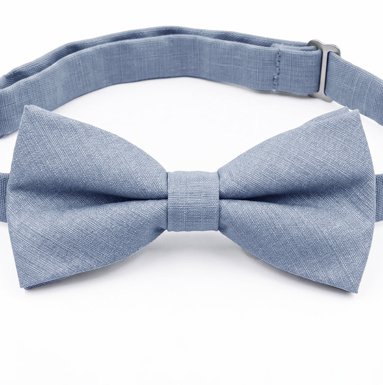 Light Denim Blue Bamboo & Cotton Blend Bow Tie