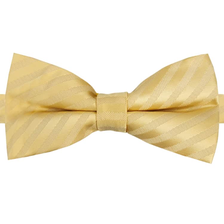 Light Gold with Thin Stripes Bow Tie