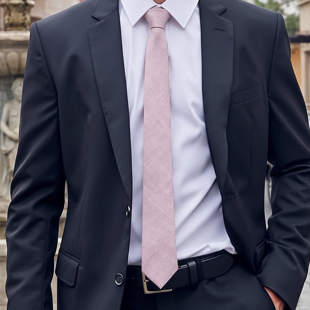 Light Pink Cotton Slim Tie