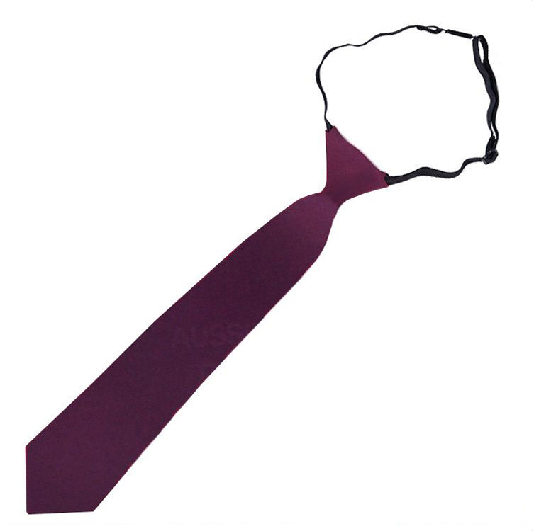 Maroon Deep Burgundy Junior Boys Elasticated Tie