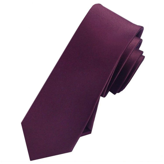 Mens Maroon Deep Burgundy Skinny Tie