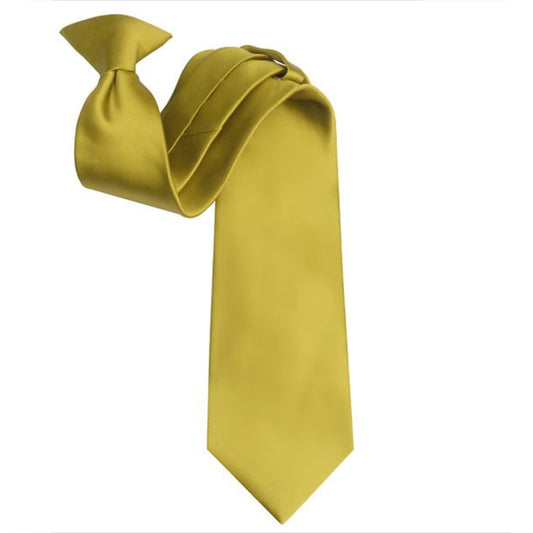 Mens Metallic Gold Clip On Tie