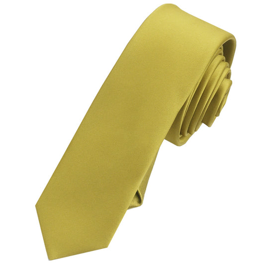 Mens Metallic Gold Skinny Tie