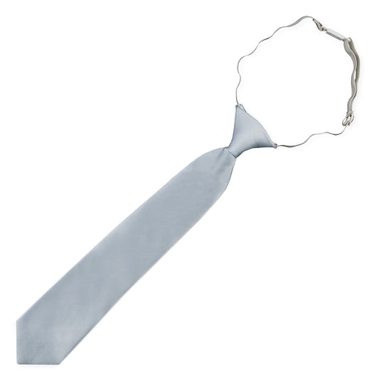 Mid Silver Grey Junior Boys Elasticated Tie