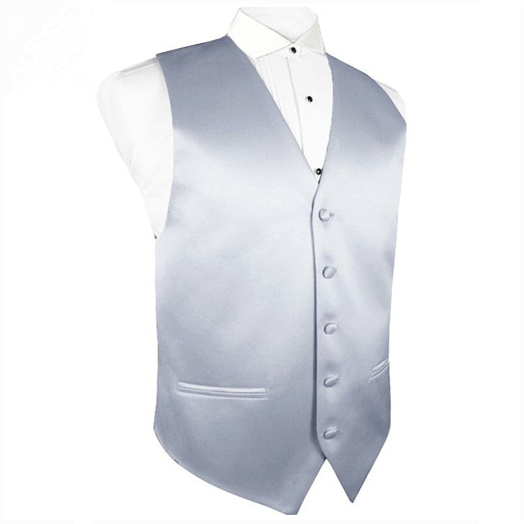 Mens Mid Silver Waistcoat Vest