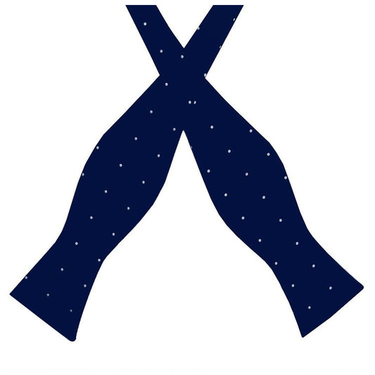 Midnight Blue Pin Dot Self Tie Bow Tie