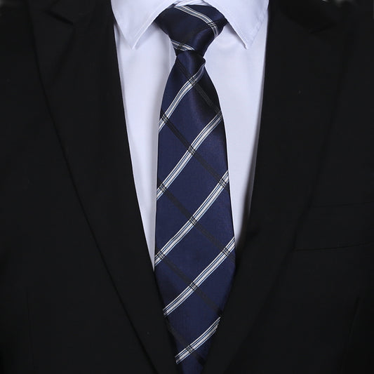 Midnight Blue Plaid Mens Tie