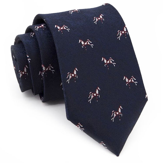 Dark Blue with Horses Tie