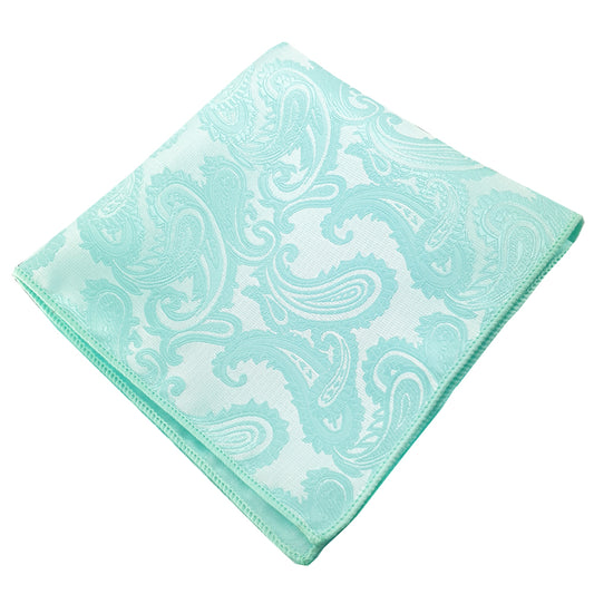 Mint Green Paisley Pocket Square