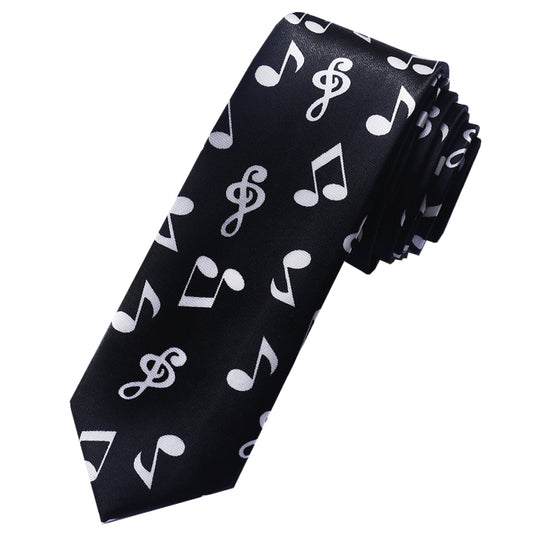 Music Notes Mens Skinny Tie