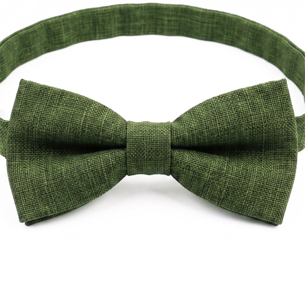 Olive Green Cotton Men's Bow Tie