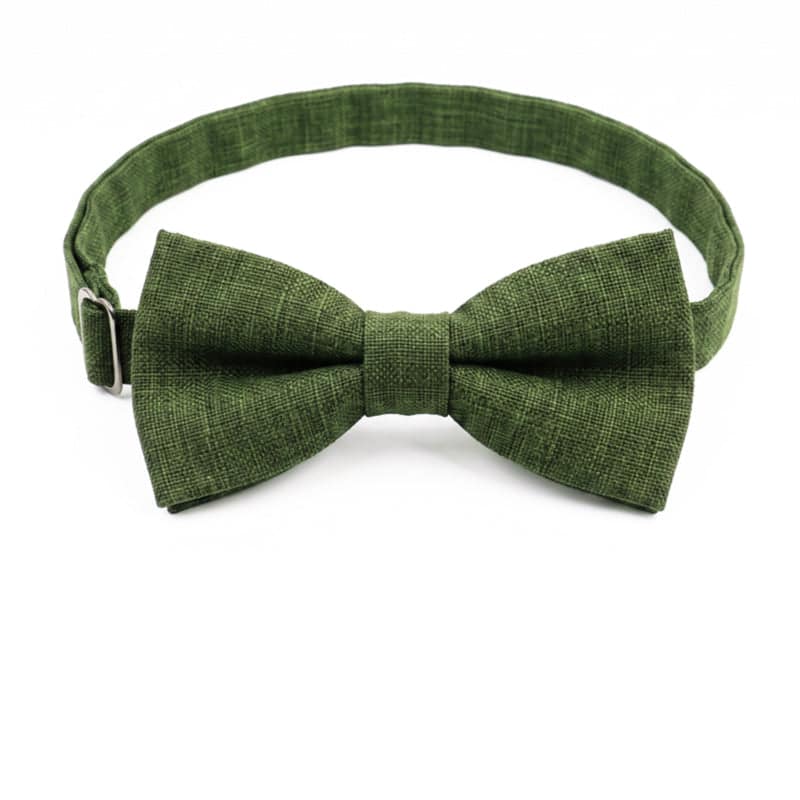 Boy's Olive Green Cotton Bow Tie