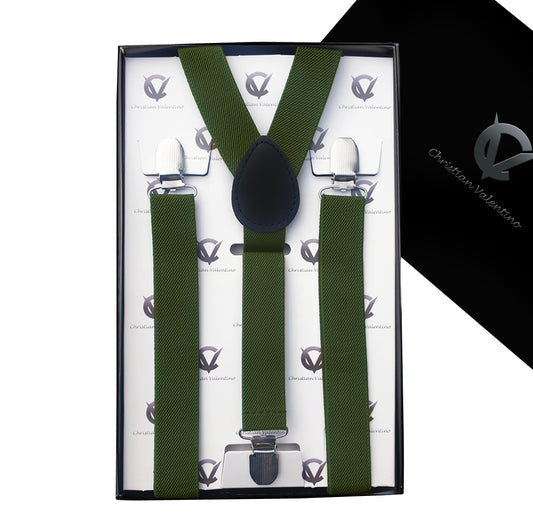 Olive Green Y2.5cm Men's Braces Suspenders