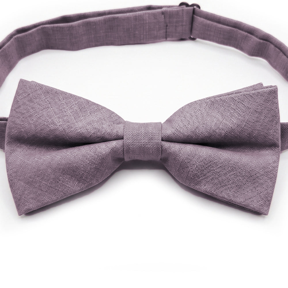 Pink Grey Bamboo & Cotton Blend Bow Tie