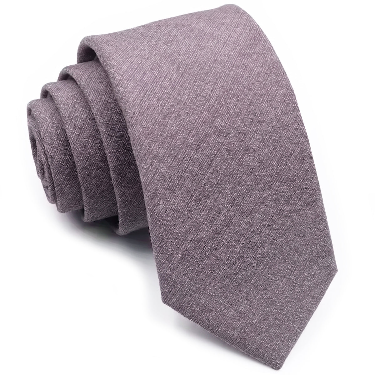 Pink Grey Bamboo & Cotton Blend Skinny Tie