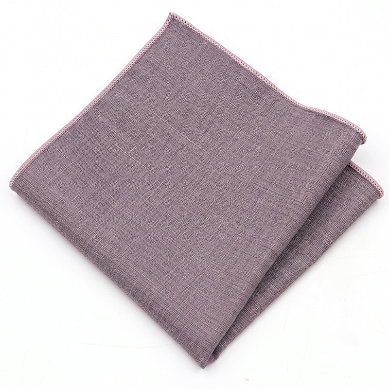 Pink Grey Bamboo & Cotton Blend Pocket Square