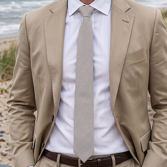 Sandstone Bamboo and Cotton Blend Skinny Tie