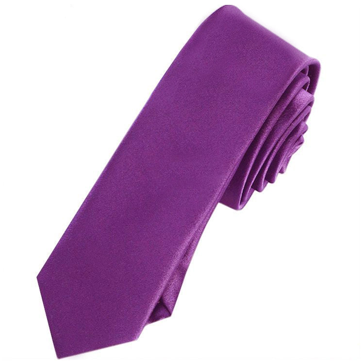 Mens Plum Grape Purple Skinny Tie