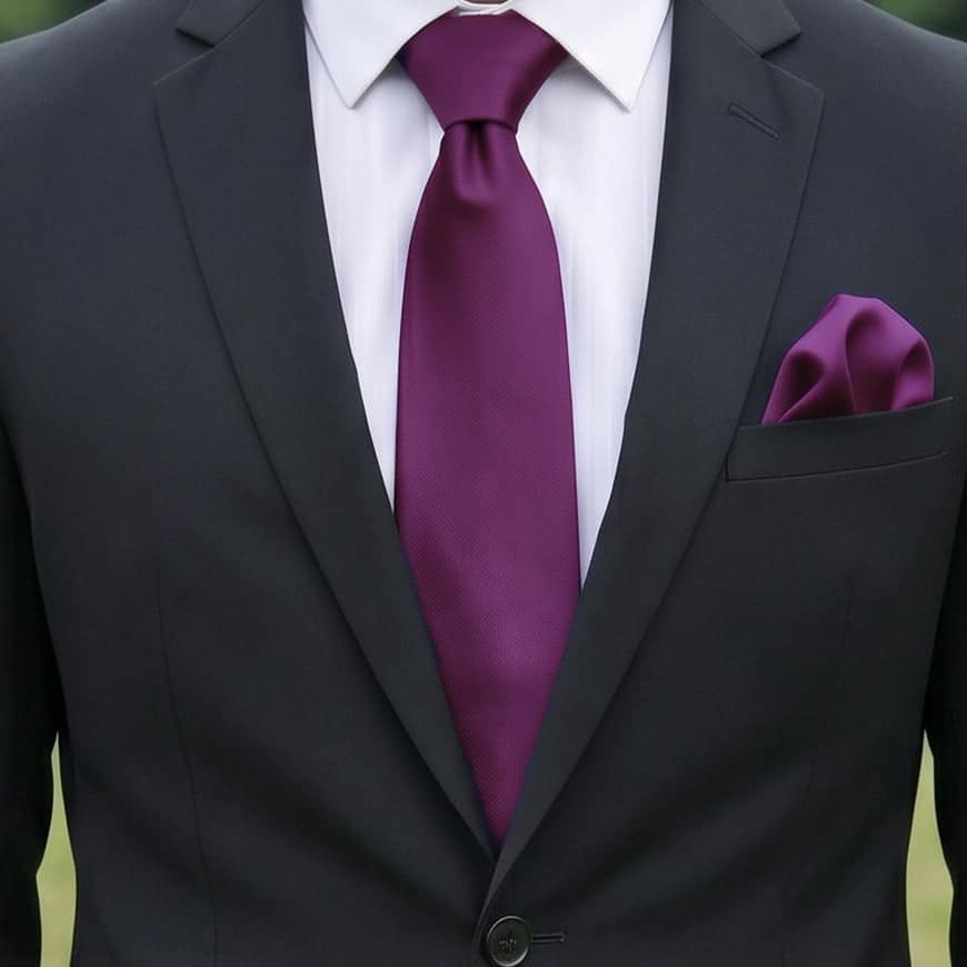 Plum Grape Tie and Pocket Square Set