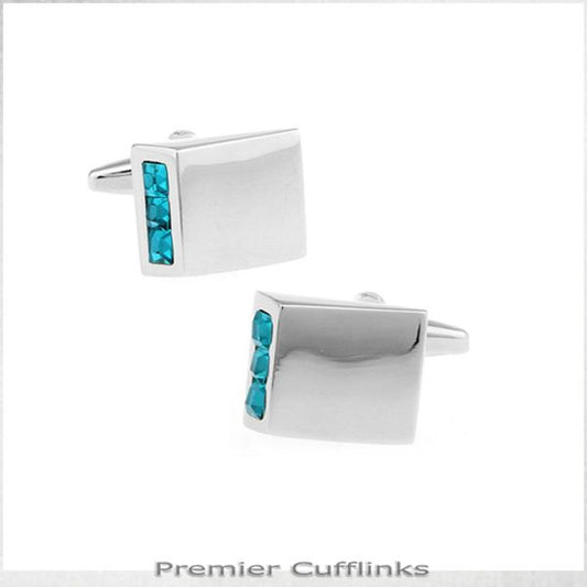 PRISM STUD WITH TURQUOISE INSET CUFFLINKS