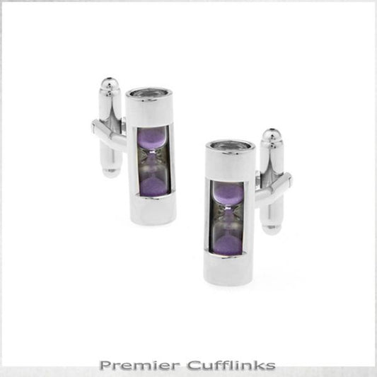PURPLE HOURGLASS CUFFLINKS