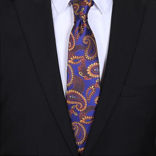 Purple Indigo with Gold Paisley Mens Tie
