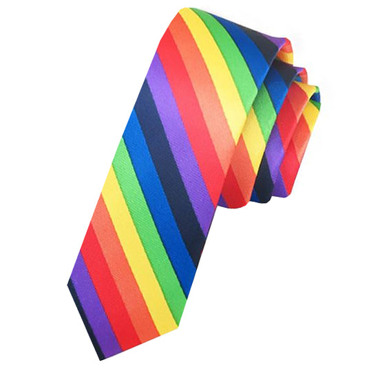 Rainbow Stripes Skinny Tie