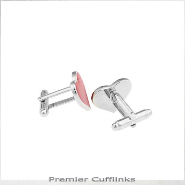 RED LOVE HEART CUFFLINKS