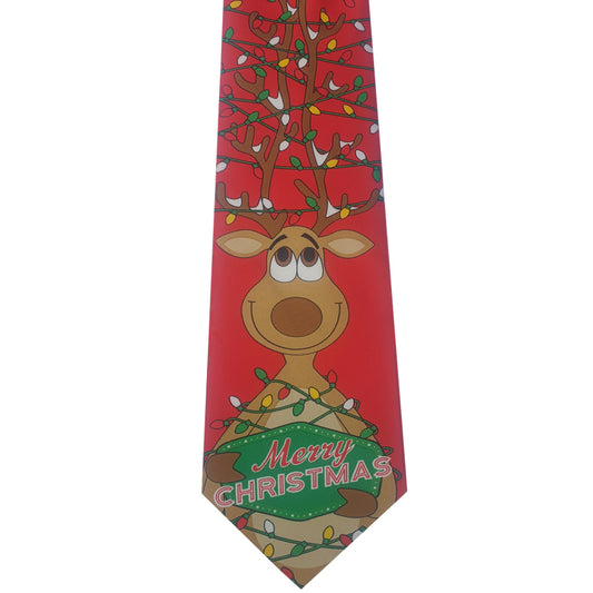 Red Rudolph with Christmas Lights Antlers