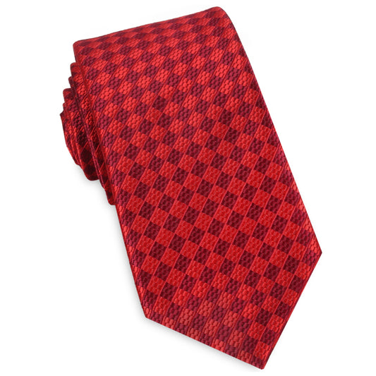 Red Textured Diamonds Slim Tie