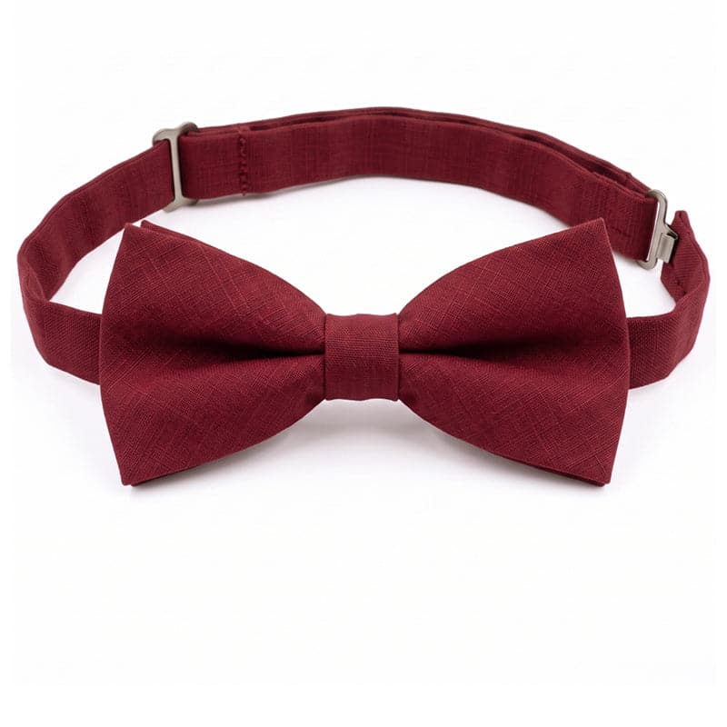 Boy's Wine Red Cotton Bow Tie