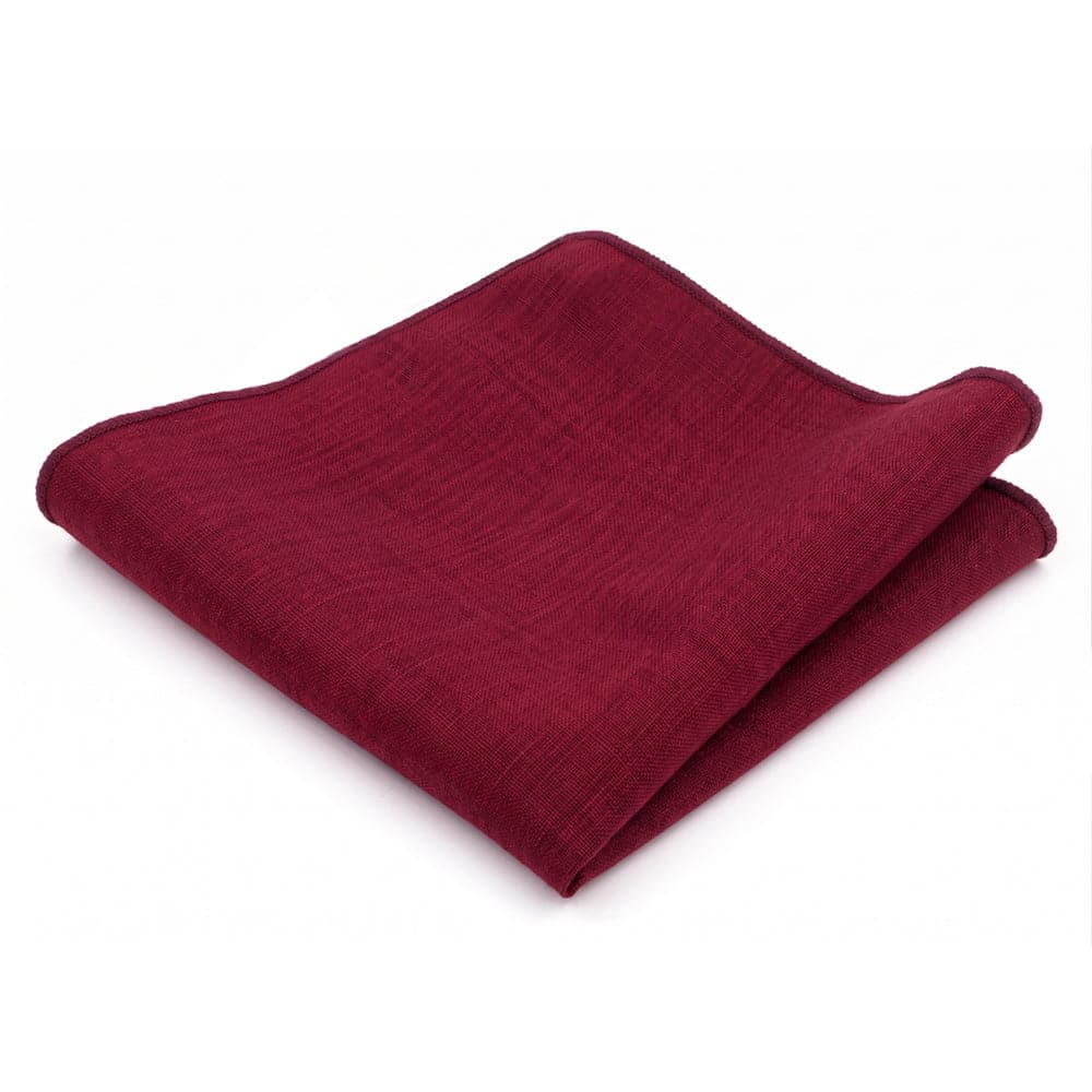 Wine Red Cotton Pocket Square
