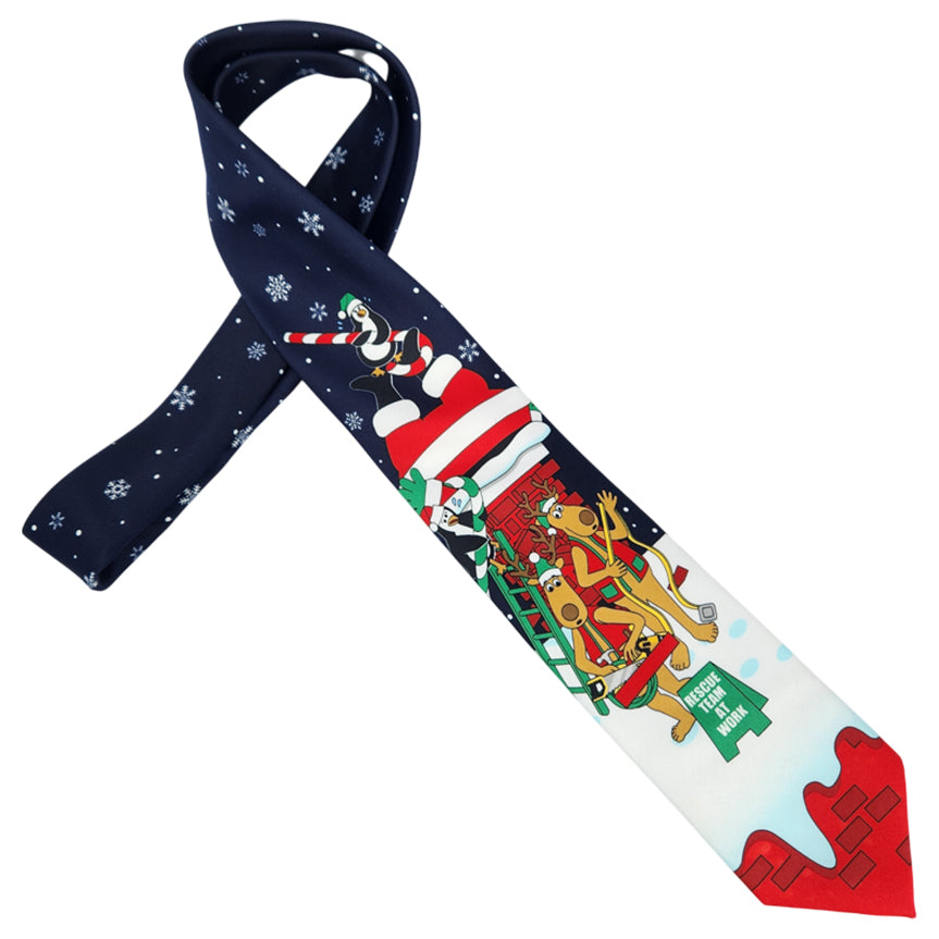 Rescue Team at Work Christmas Tie