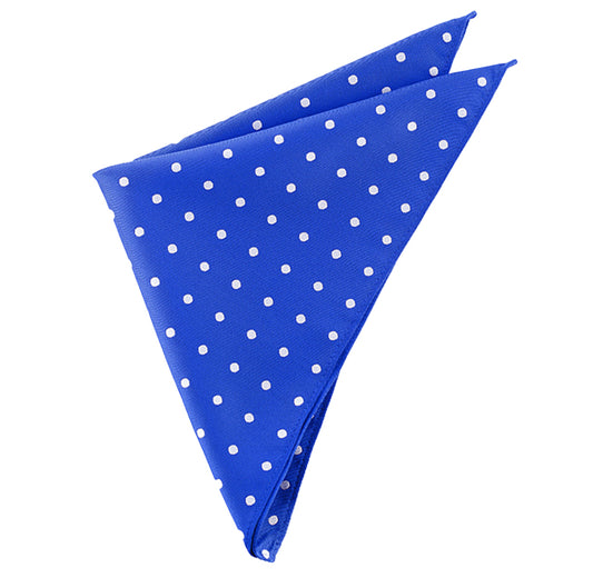 Royal Blue with White Polka Dots Pocket Square