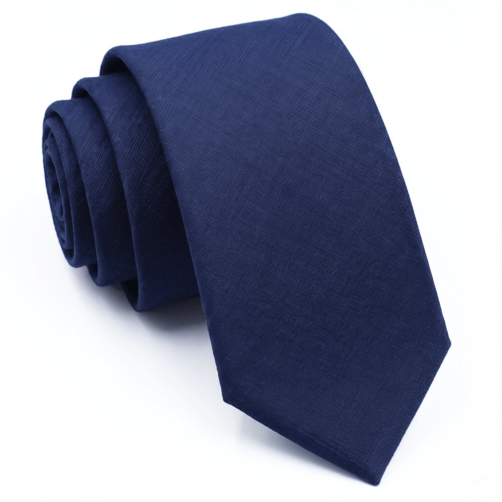 Royal Navy Blue Bamboo & Cotton Blend Skinny Tie