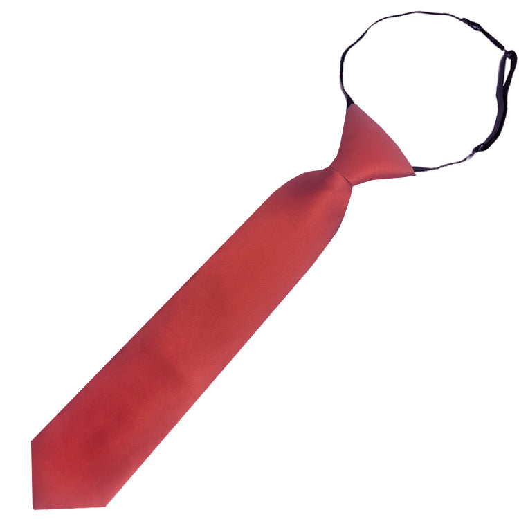 Rust Dark Terracotta Junior Boys Elasticated Tie