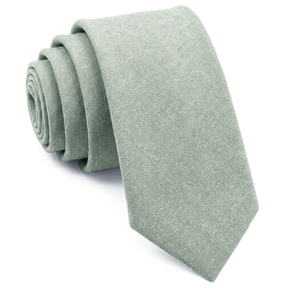 Seafoam Green Cotton Slim Tie