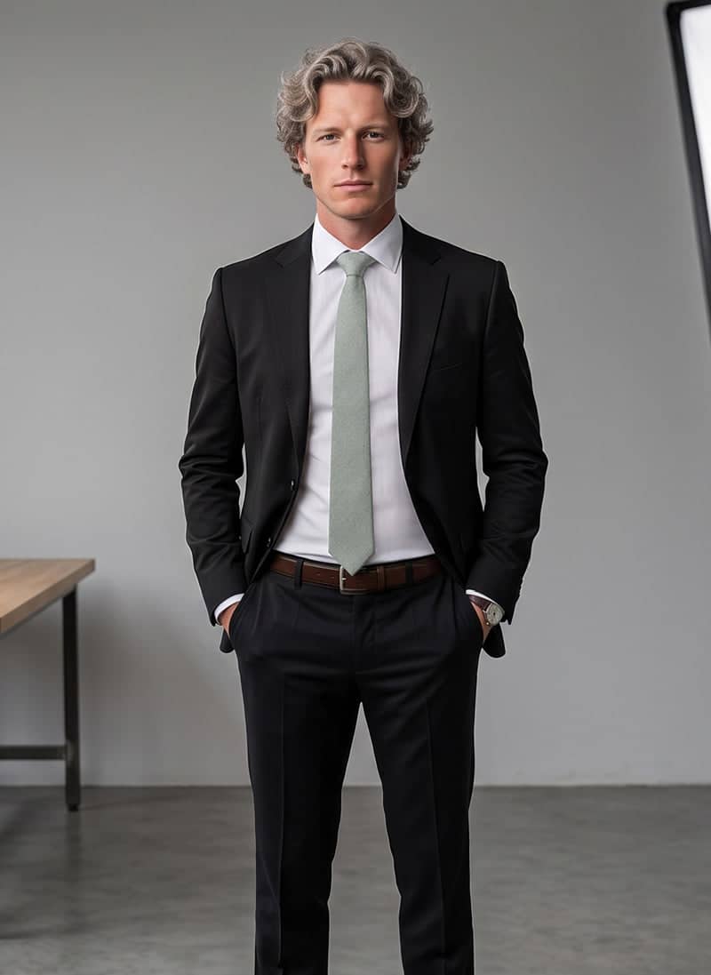 Seafoam Green Cotton Slim Tie