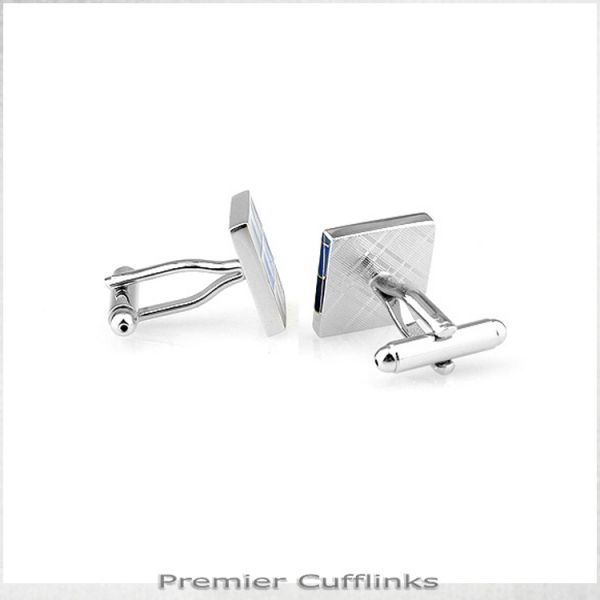 SHADES OF BLUE CHECKER BOARD CUFFLINKS