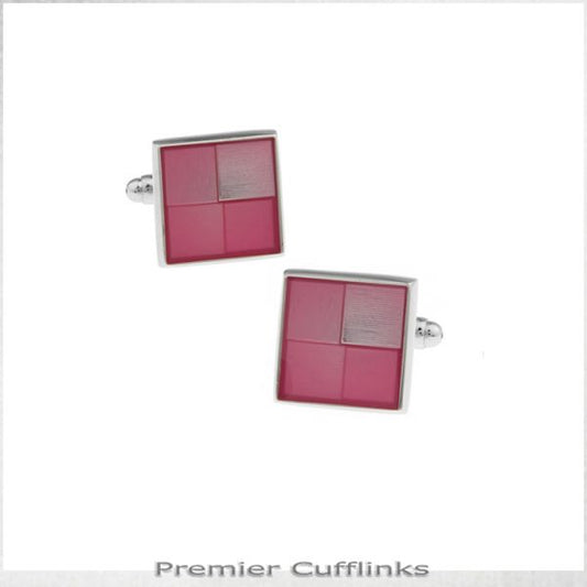 SHADES OF PINK SQUARES CUFFLINKS
