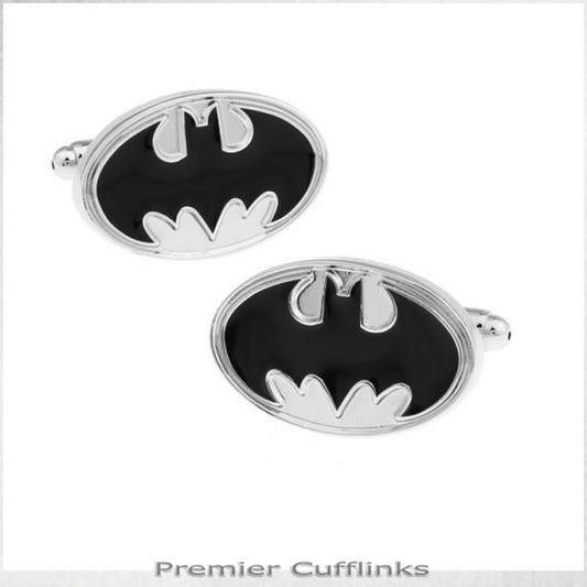 SILVER AND BLACK BATMAN CUFFLINKS