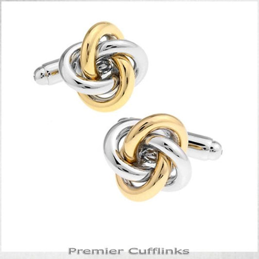 SILVER AND GOLD KNOT 2 CUFFLINKS