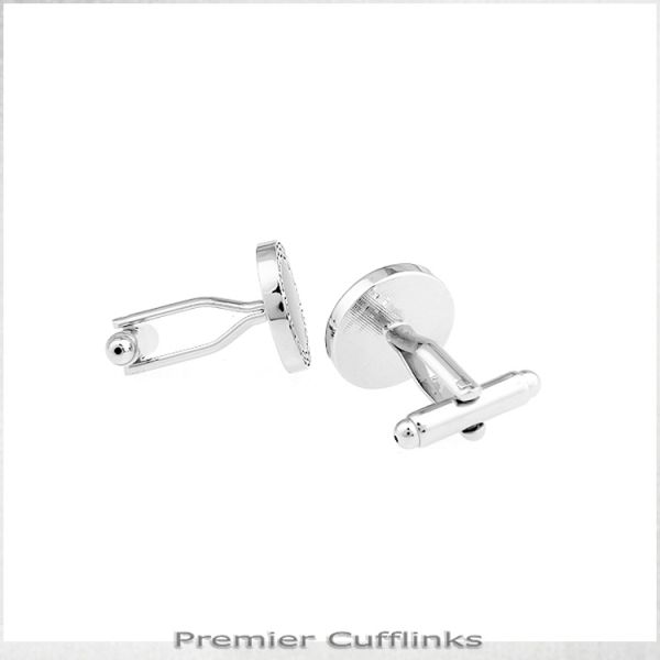 SILVER AZTEC WITH BLACK INSET CUFFLINKS