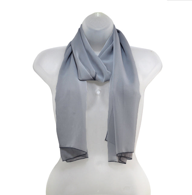 Mid Silver Chiffon Scarf