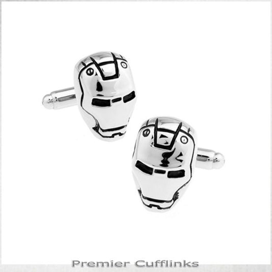 SILVER IRON MAN CUFFLINKS