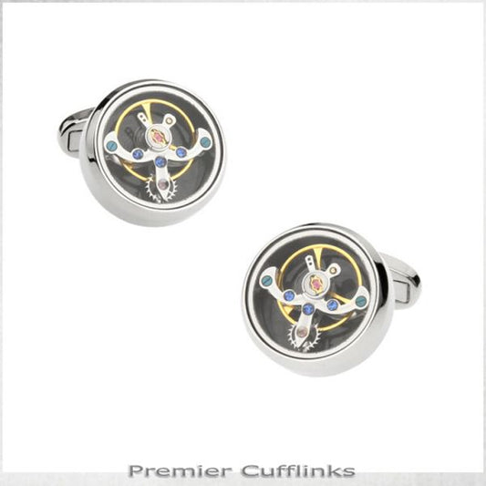 SILVER STEAMPUNK CUFFLINKS