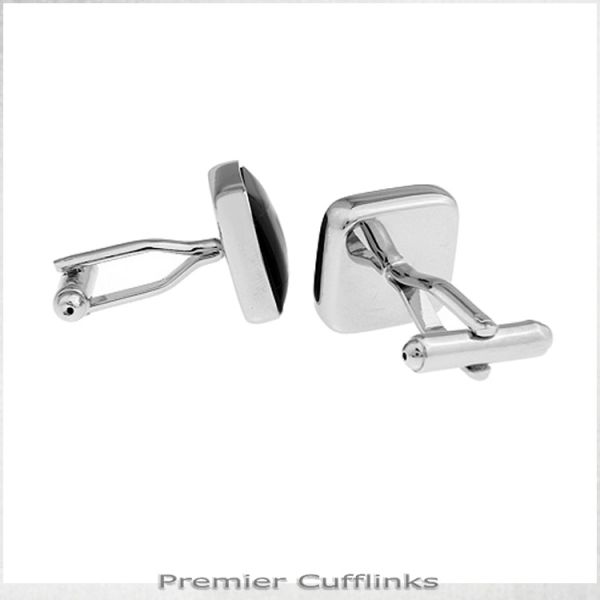 BLACK WITH PAUA SQUARE INSET CUFFLINKS