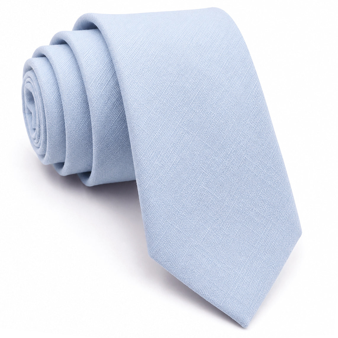 Sky Blue Bamboo and Cotton Blend Skinny Tie