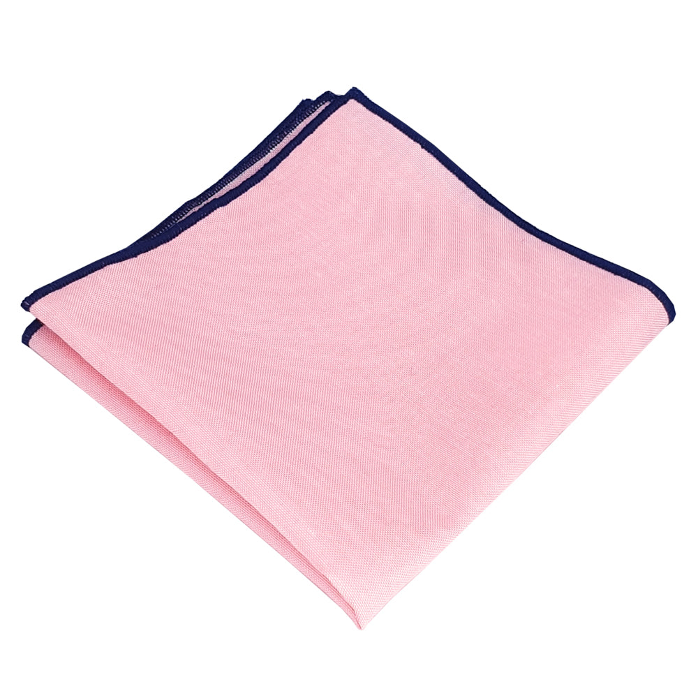 Light Pink with Midnight Trim Cotton Pocket Square